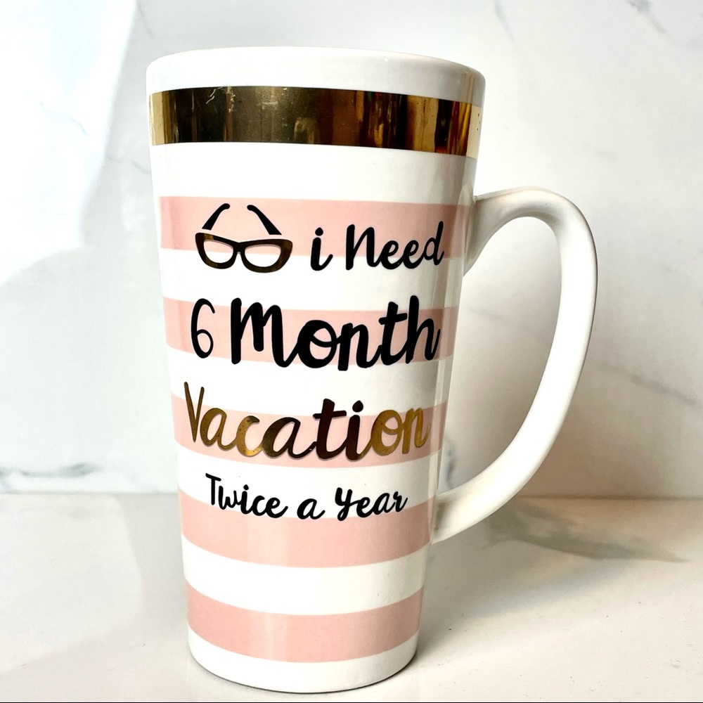 Pink & White Vacation Mug